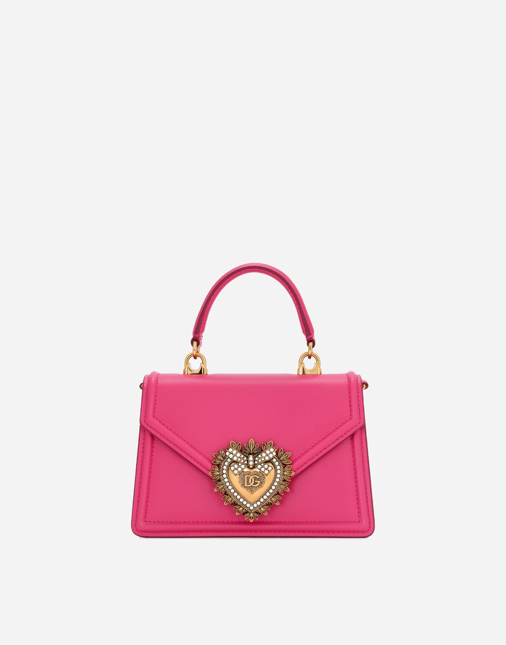 Dolce & Gabbana Small calfskin Devotion bag Pink BB7598AW576