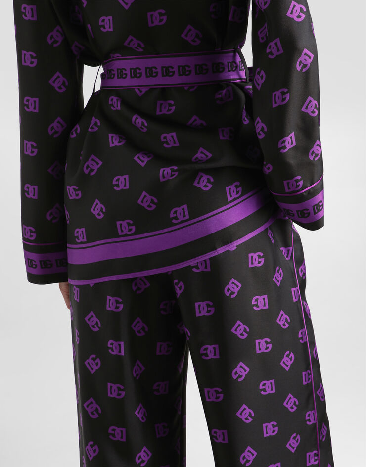 Dolce & Gabbana DG logo all-over print silk vanity pants Print FTAMPTHI1Z7