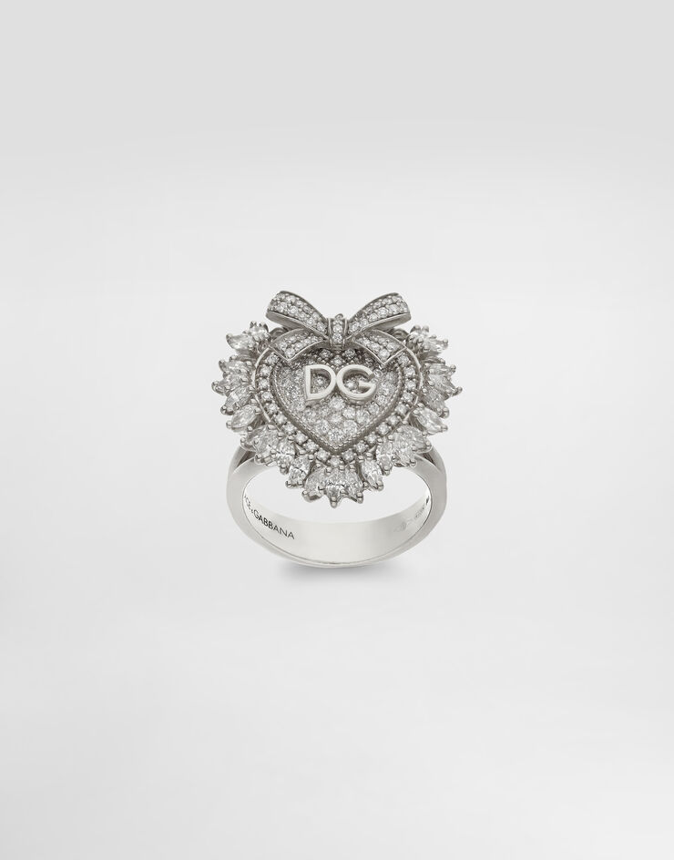 Dolce & Gabbana Devotion Ring 18-carat white gold and diamonds White WRND1KWWH01