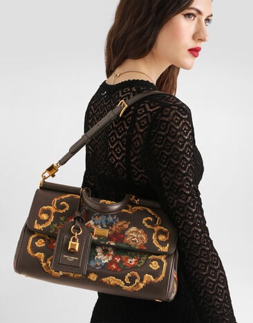 Dolce & Gabbana Medium My Sicily handbag with fine stitch embroidery Dolce & Gabbana Medium My Sicily handbag with fine stitch embroidery Multicolor BB7782B3T62
