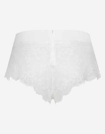 Dolce & Gabbana Lace high-waisted panties with satin waistband White O2F30TONP94