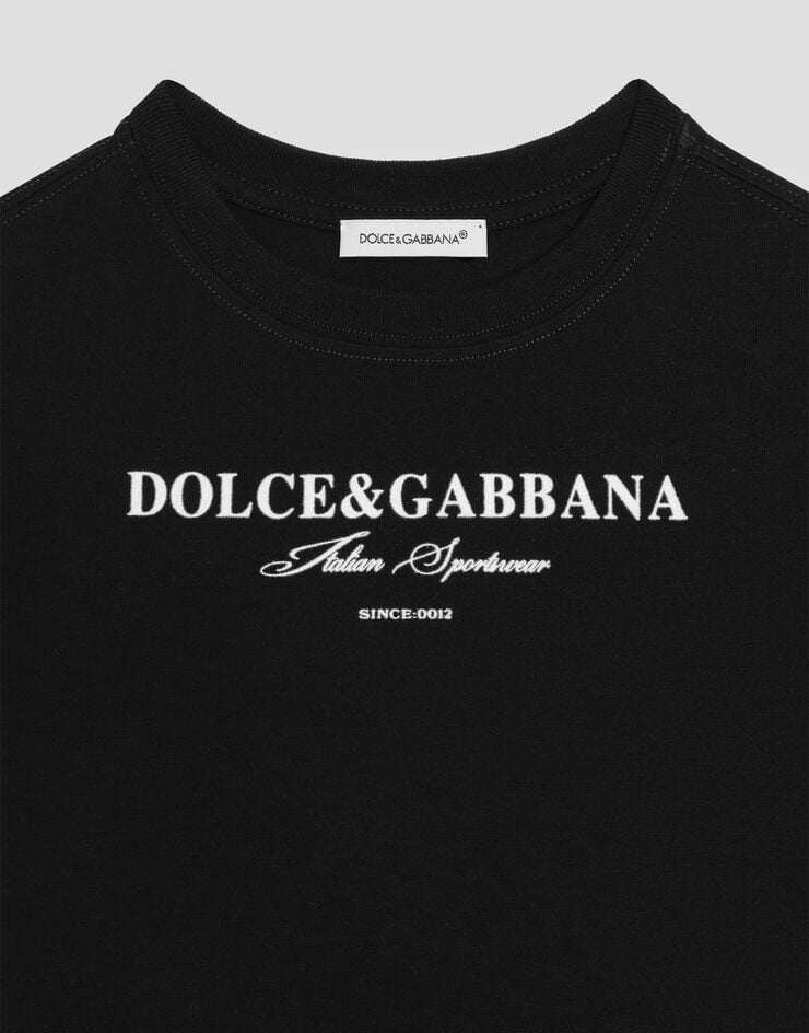 Dolce & Gabbana Футболка из джерси с короткими рукавами и принтом Dolce&Gabbana черный L4JTHUG7PBN
