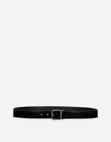 Dolce & Gabbana Cinturón de piel de becerro acharolada Negro BC4646AX622