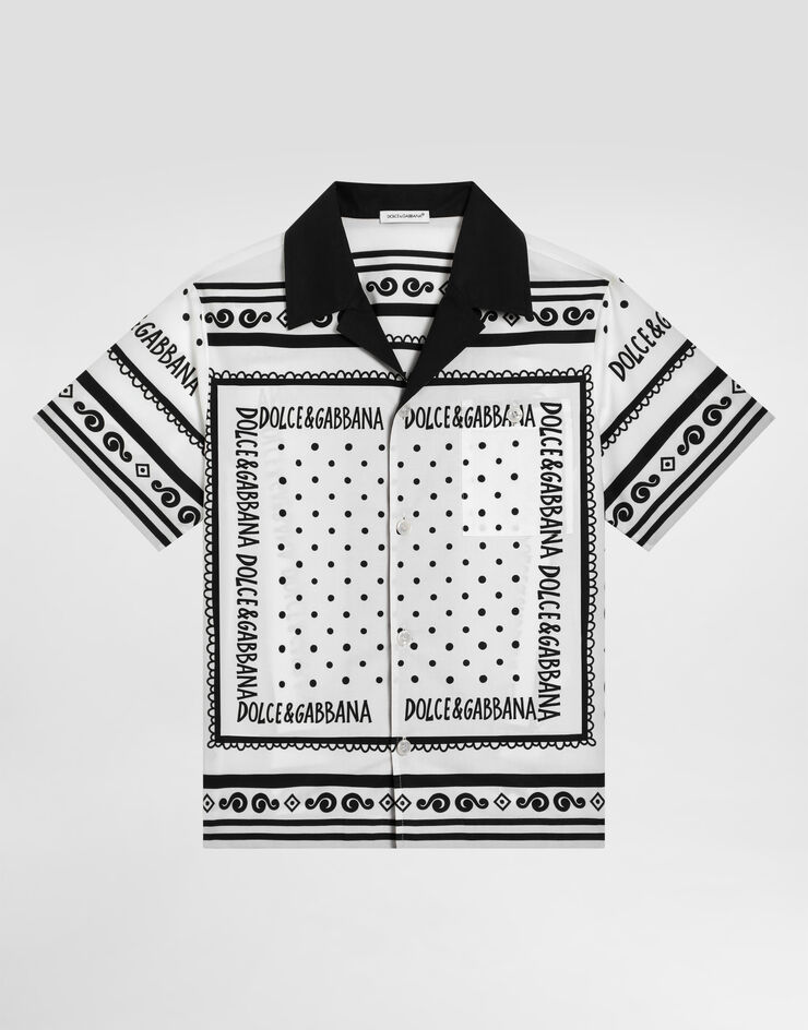 Dolce & Gabbana Hemd aus Popeline mit Bandana-Print Drucken L44S10FI5KQ