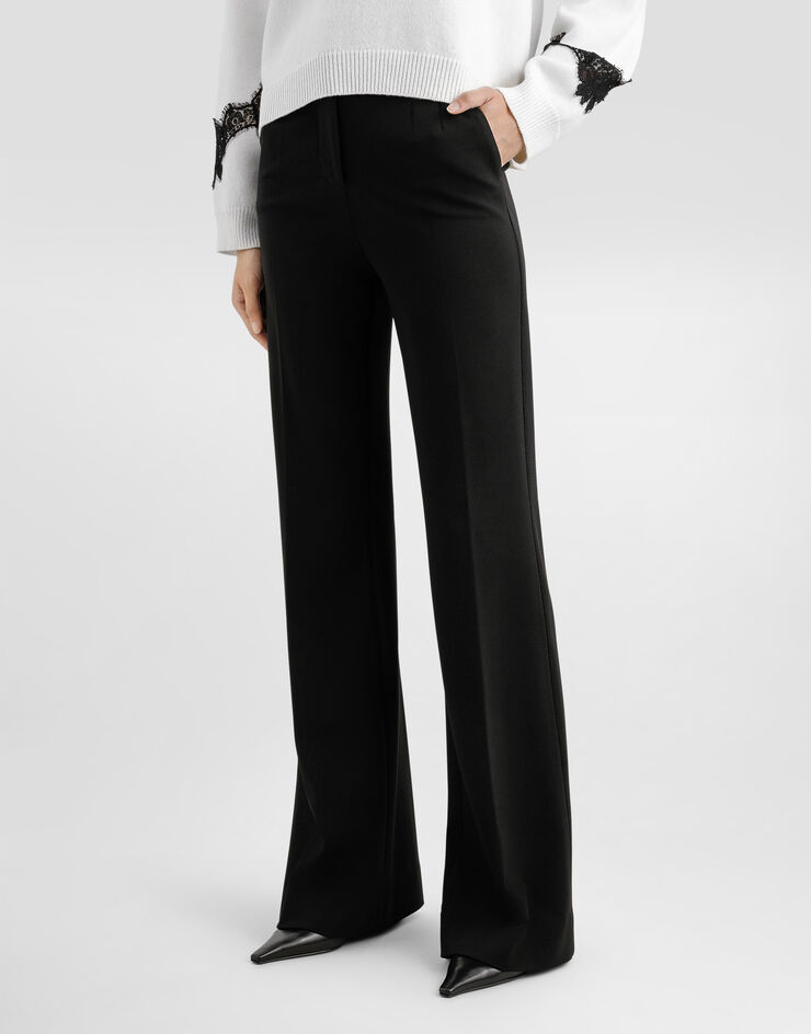Dolce & Gabbana Pantalones acampanados de punto milano Negro FTCPZTFUGN7
