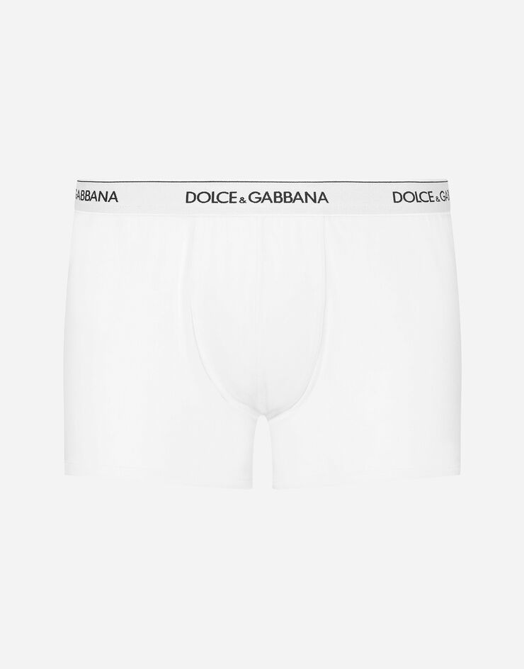 Dolce & Gabbana حزمة من اثنين بوكسر قطني مرن بقصة عادية أبيض M9C07JONN95