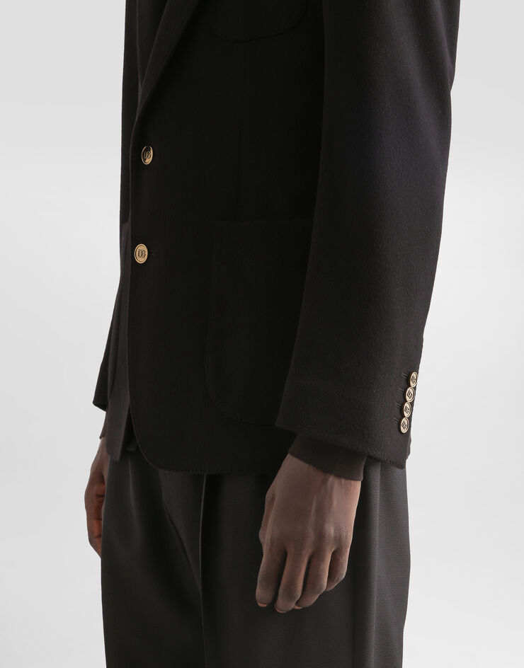 Dolce & Gabbana جاكيت كشمير بورتوفينو بصف أزرار واحد Black G2PT9TGK248