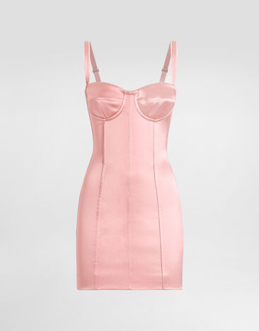 Dolce & Gabbana Short satin corset dress Pink F6CLMTFURHM