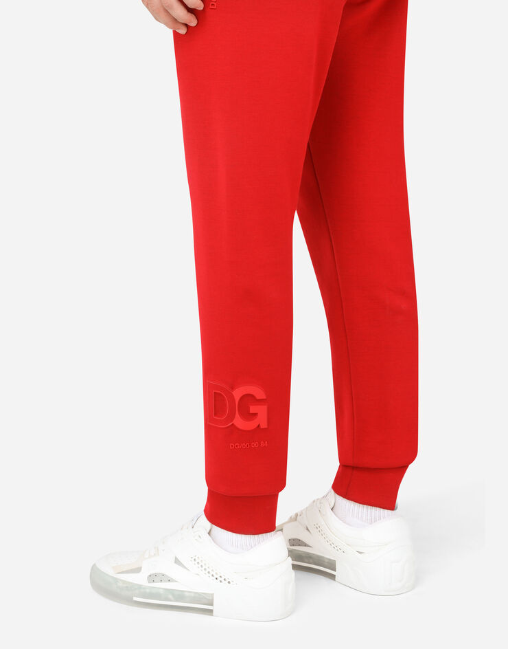 Dolce & Gabbana Jersey jogging pants with DG patch Bordeaux GWJTAZHU7IH