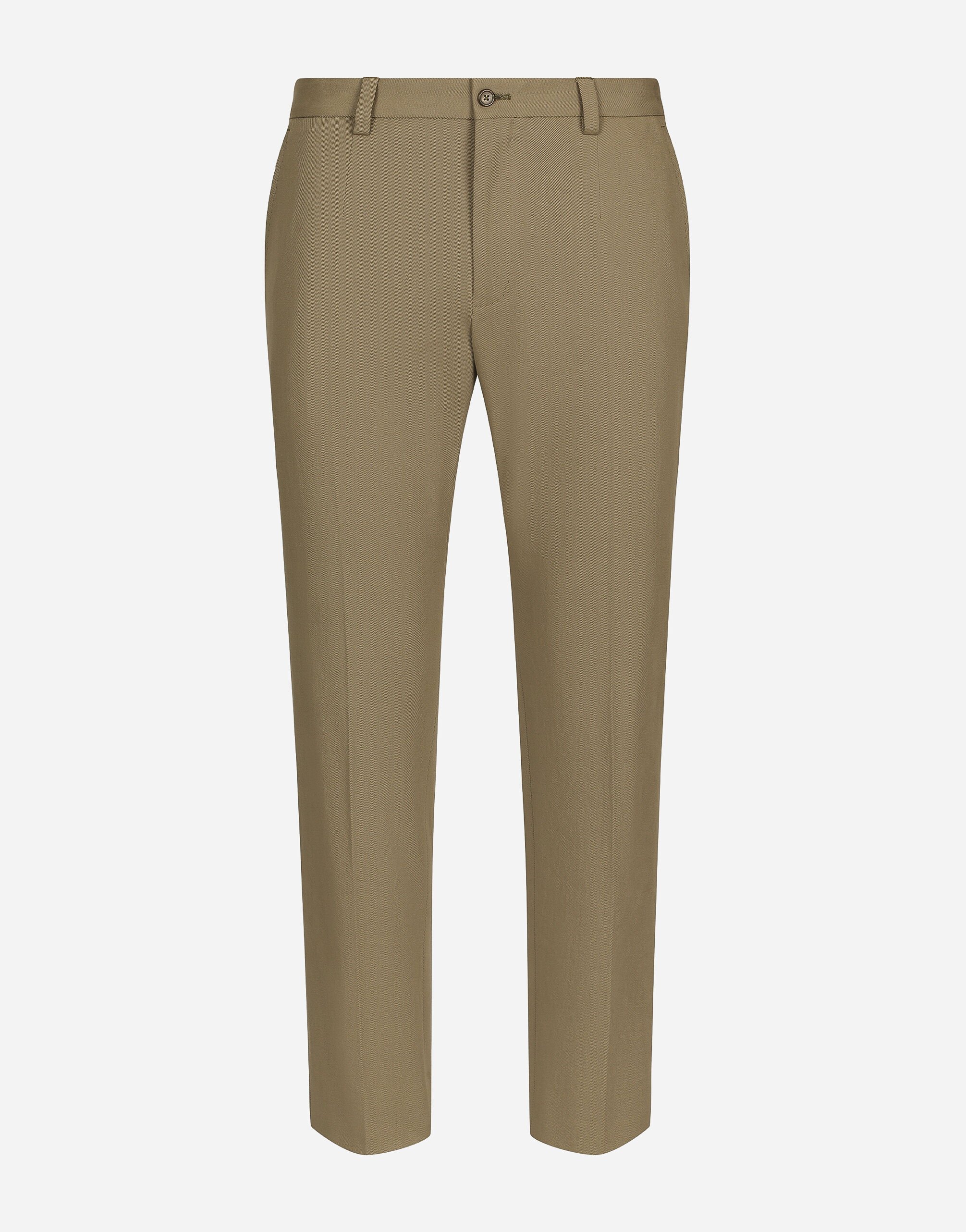 Dolce&Gabbana Stretch cotton and cashmere pants Brown G2NW1TFU4C2
