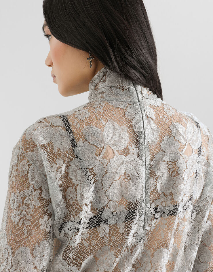 Dolce & Gabbana Chantilly lace blouse Green F7BV7TILMC2