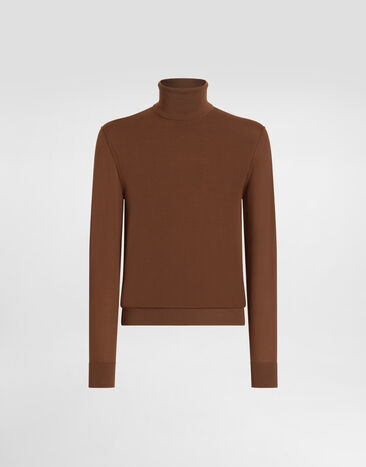 Dolce & Gabbana Cashmere turtleneck pullover Brown GXW05TJBW05