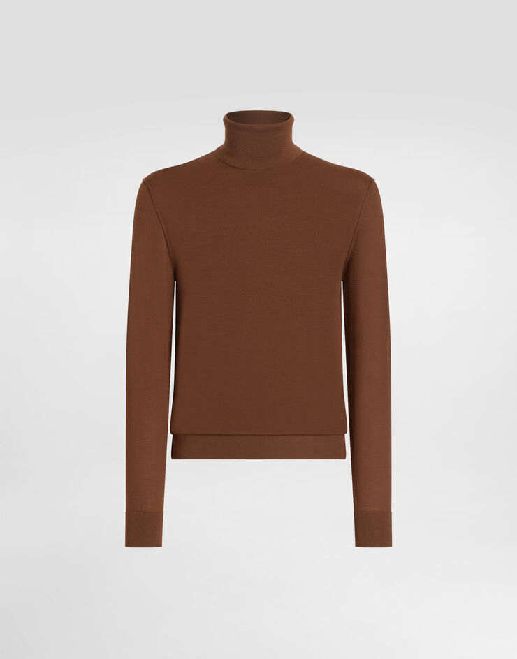 Dolce & Gabbana Cashmere turtleneck pullover Brown GXW05TJBW05