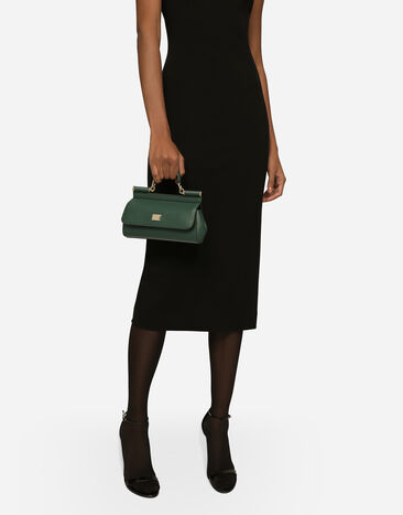 Dolce & Gabbana Bolso Sicily mini en piel de becerro Dauphine Verde BB7116B1001