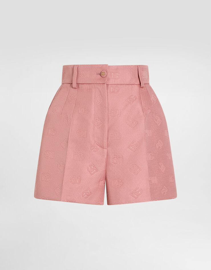 Dolce & Gabbana DG 徽标绗缝提花短裤 Pink FTC9GTHJMQN