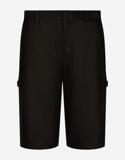 Dolce & Gabbana Linen cargo shorts with tag Black G8PN9TG7K1V