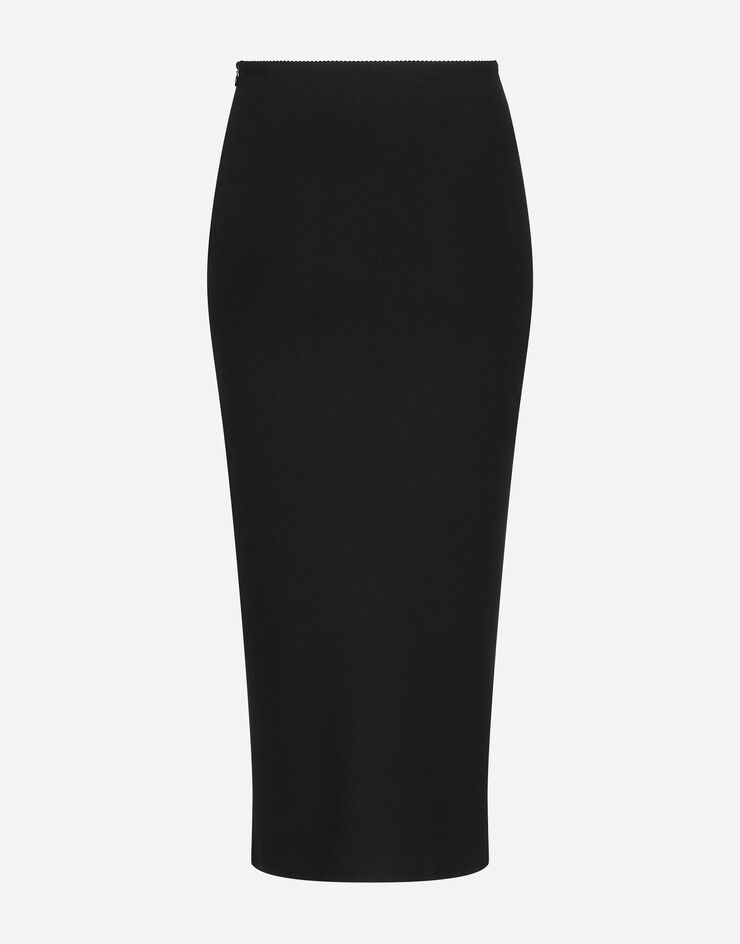 Dolce&Gabbana Jersey full Milano calf-length skirt Black F4CRJTFUGO7