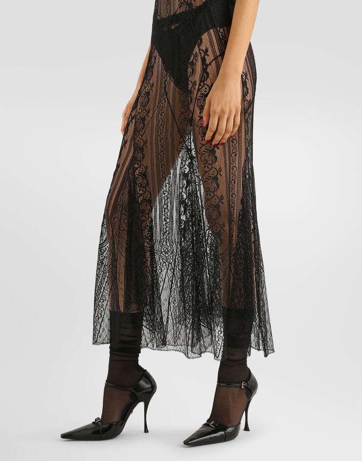 Dolce & Gabbana Chantilly lace slip dress Black F613NTILMDP