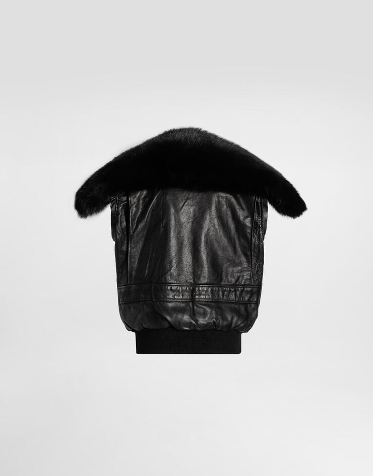 Dolce & Gabbana Vintage leather jacket Black F9T18LGDDD4