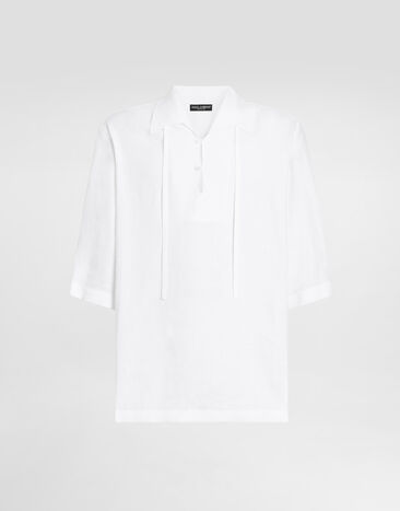 Dolce & Gabbana Camicia hawaii in lino Bianco G5OS3TFU4IK