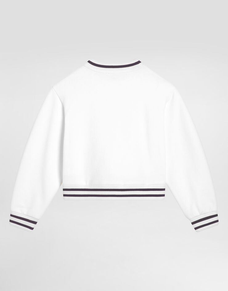 Dolce & Gabbana DG 刺绣马约利卡印花圆领卫衣 White L5JWBZG7PED