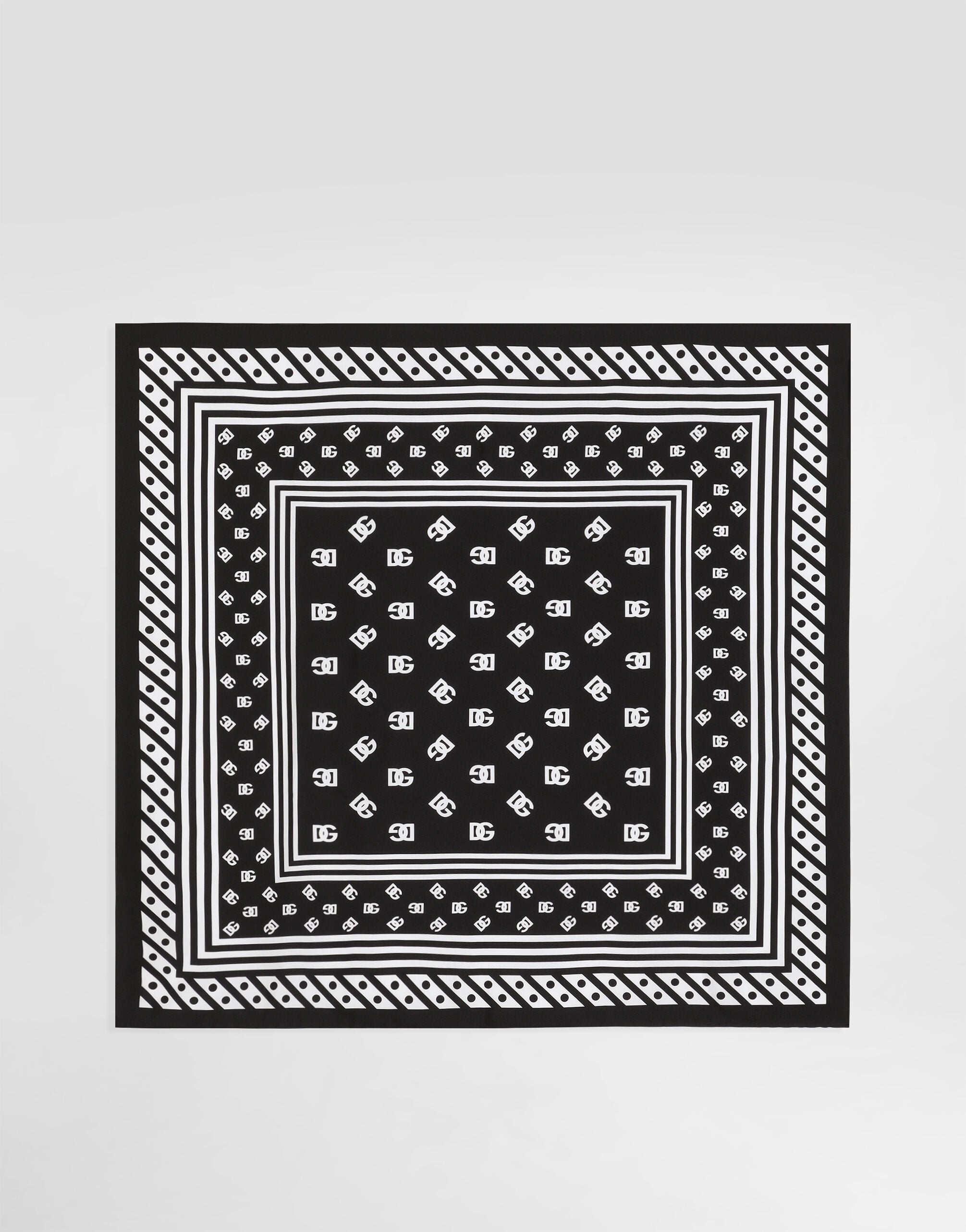 Twill scarf with all-over DG logo print (70 x 70) in Print for
