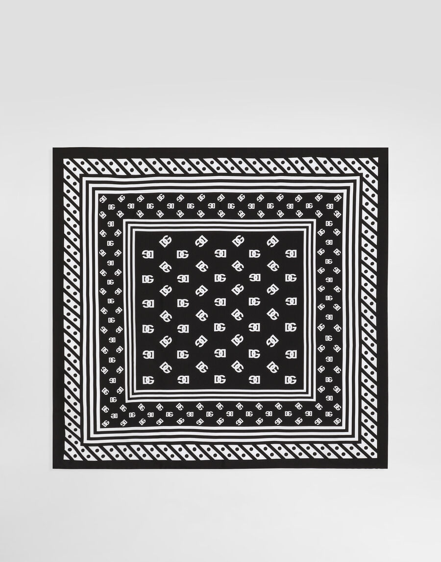 Twill scarf with all-over DG logo print (70 x 70)