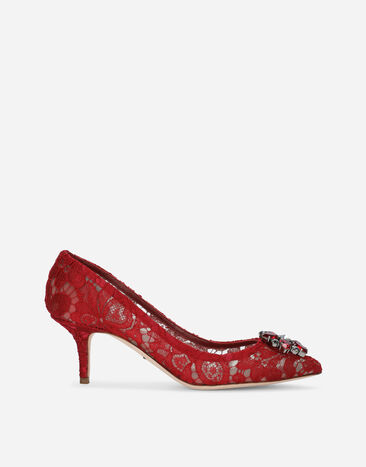 Dolce & Gabbana Lace rainbow pumps with brooch detailing Pink CD0066AL198