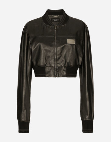 Dolce & Gabbana Short nappa leather bomber jacket with Dolce&Gabbana tag Print F0AH2THI1BD