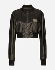 Dolce & Gabbana Short nappa leather bomber jacket with Dolce&Gabbana tag Print F7W98THS5Q2
