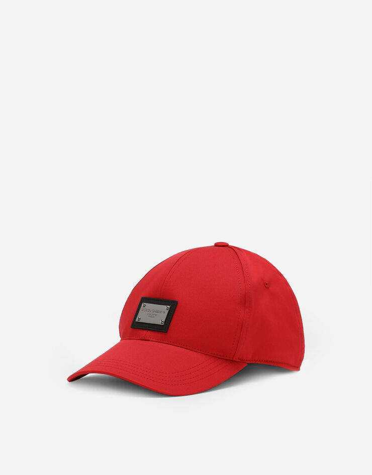 Dolce & Gabbana Cotton baseball cap with logo tag 보르도 GH590AGF421