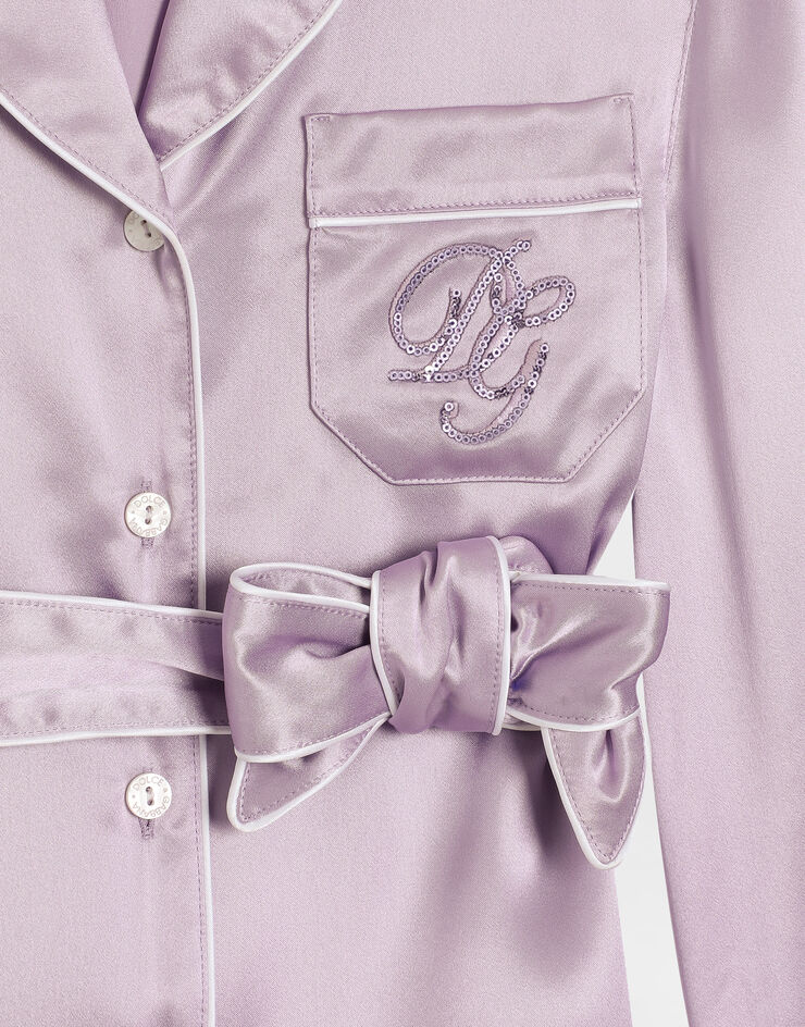 Dolce & Gabbana Camicia vanity con logo dg ricamato Multicolore L55S84G7O9L
