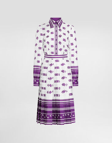 Dolce & Gabbana DG logo all-over print twill shirt dress Print F6TMNTHI1Z5