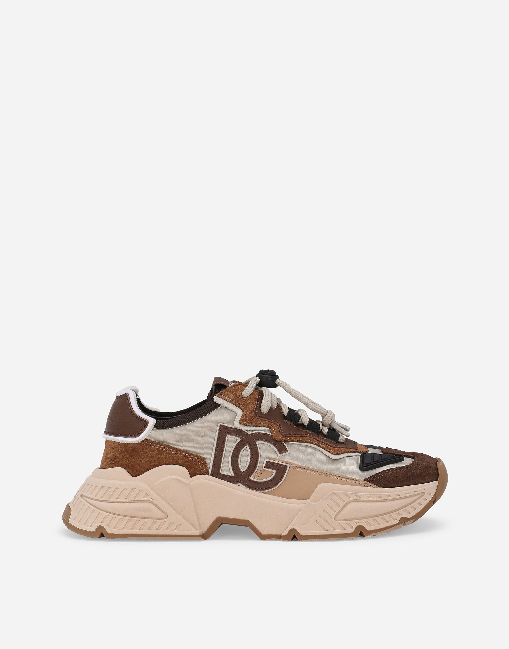 Nylon Daymaster sneakers with DG logo in Beige for Men | Dolce&Gabbana® US