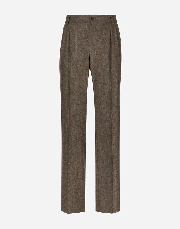 Dolce&Gabbana Pinstripe flannel straight-leg pants Multicolor GYZLHTFRBCH
