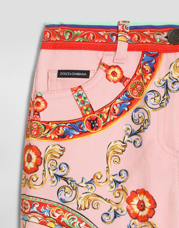 Dolce & Gabbana Carretto-print 5-pocket denim trousers Dolce & Gabbana Carretto-print 5-pocket denim trousers Multicolor L53F04LDE05