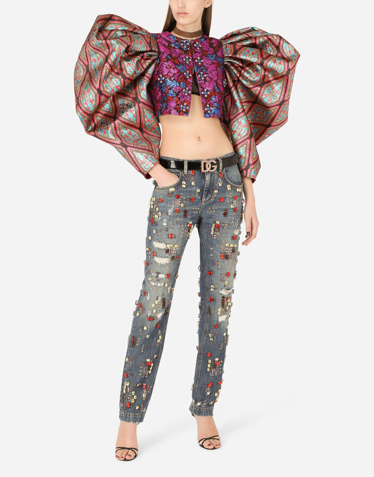 Dolce & Gabbana Boyfriend jeans with stone embellishment Multicolor FTBI2ZG8FH2