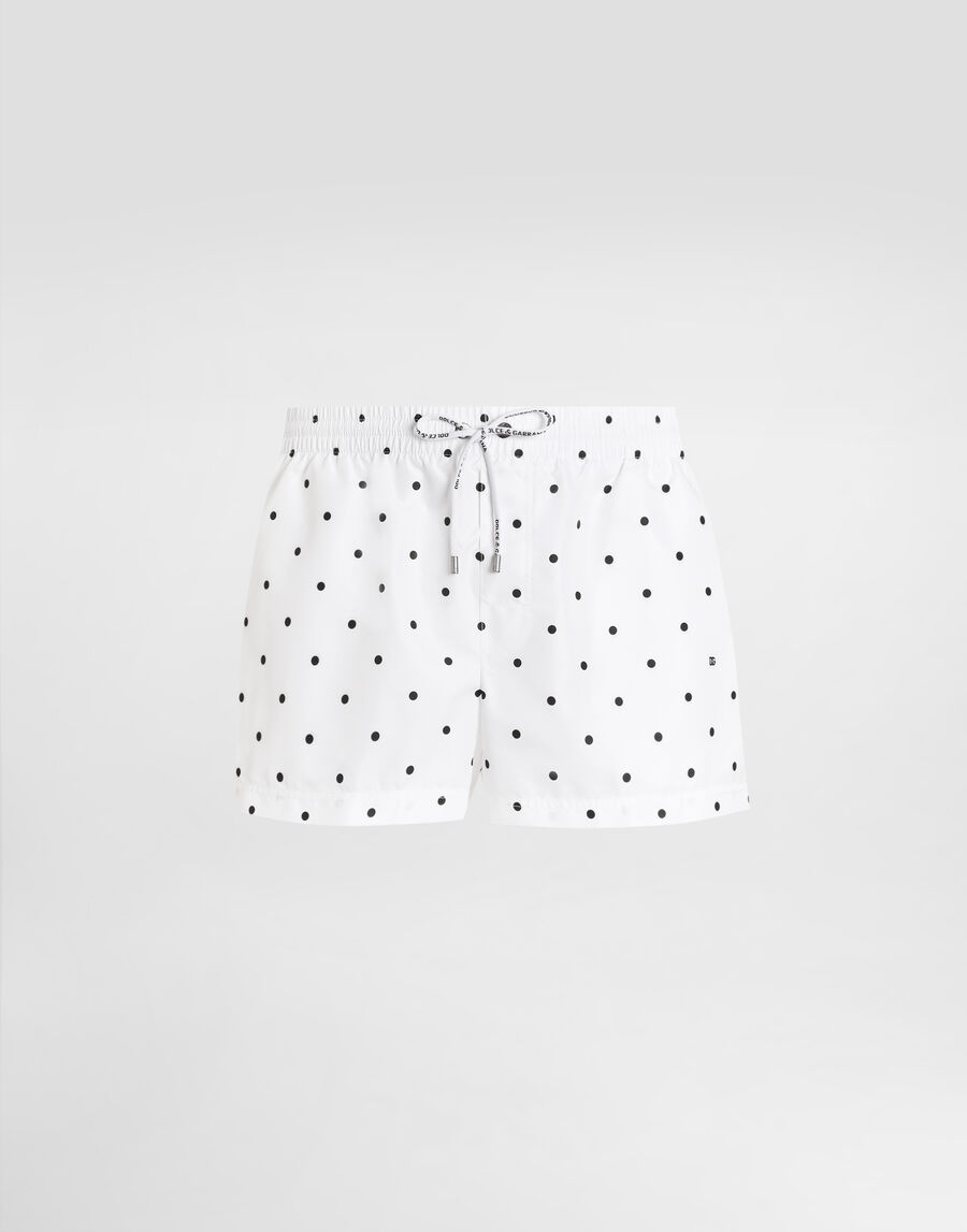 Polka dot-print short swim boxers