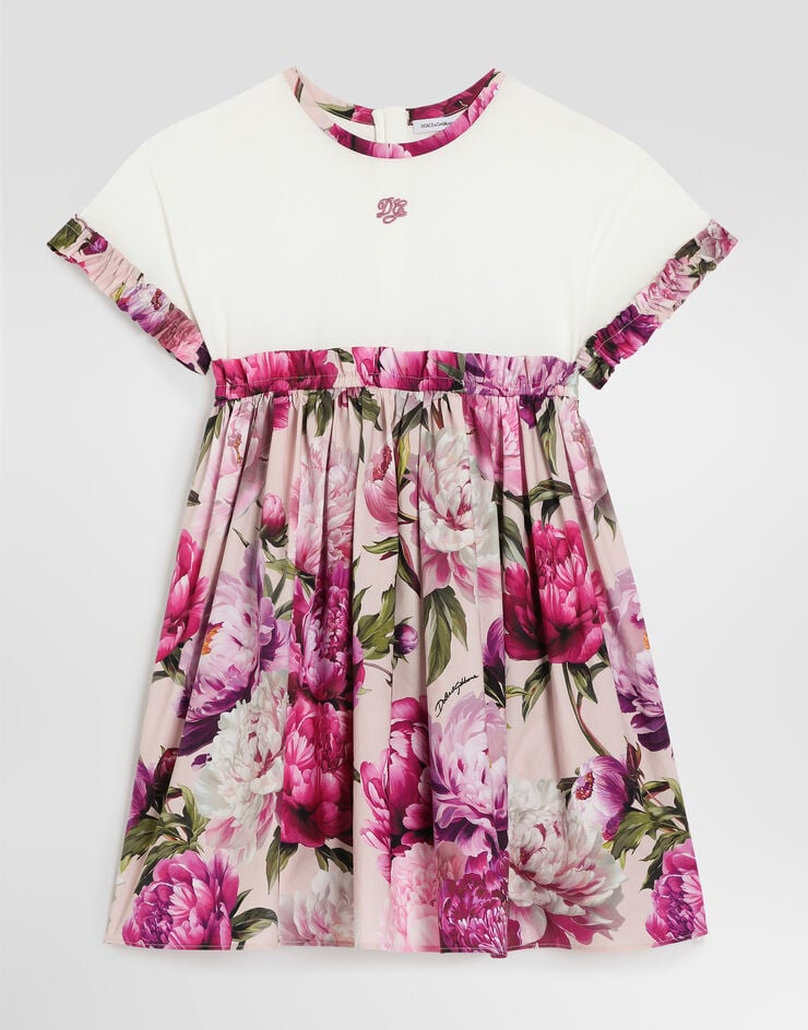 Dolce & Gabbana Peony-print mix material dress Dolce & Gabbana Peony-print mix material dress Multicolor L5JDBQG7QZY
