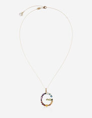 Dolce & Gabbana Rainbow alphabet G pendant in yellow gold with multicolor fine gems Gold WAMR2GWMIXB