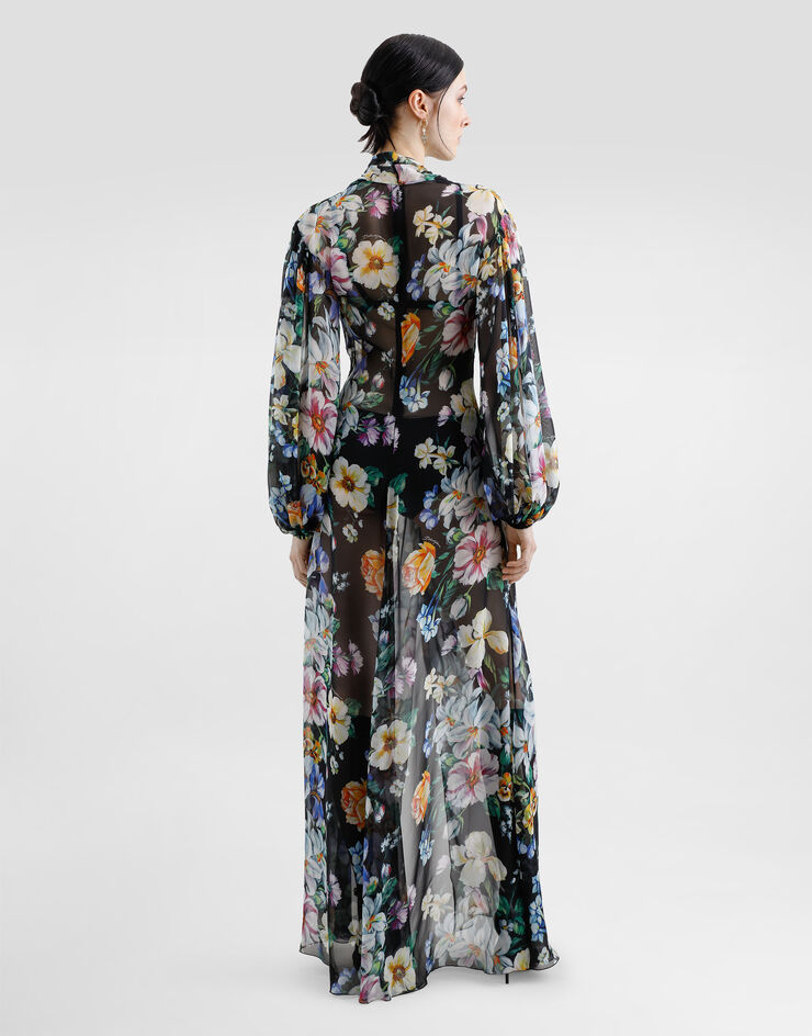 Dolce & Gabbana Long floral-print chiffon dress Print F6TMXTIS1XF