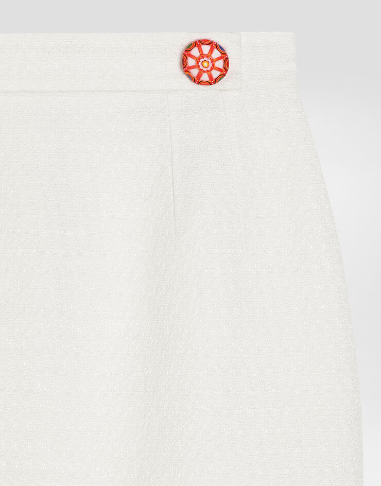 Dolce & Gabbana Miniskirt in fabric White F4DEUTFU9AU