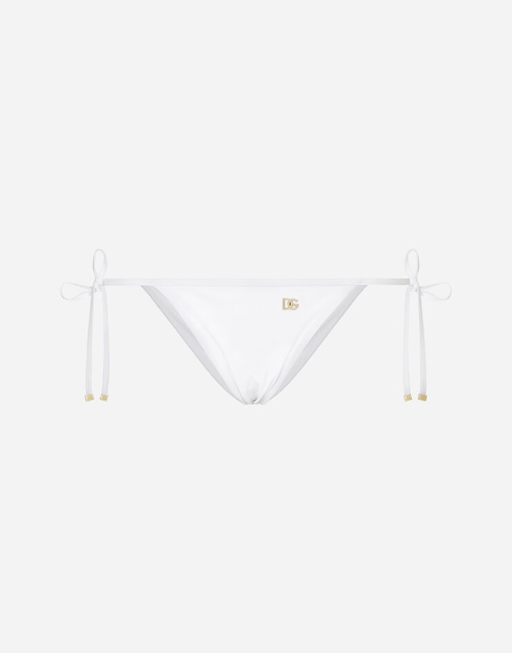 Dolce & Gabbana Slip de bikini con cordones Blanco O2A01JONO12