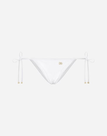 Dolce & Gabbana Slip de bikini con cordones Imprima O9B40JFSG1S