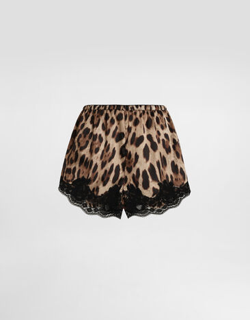 Dolce & Gabbana Leo-print satin shorts Print O3C36TONO21