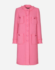 Dolce & Gabbana Single-breasted tweed coat Pink F6DIHTFURAG