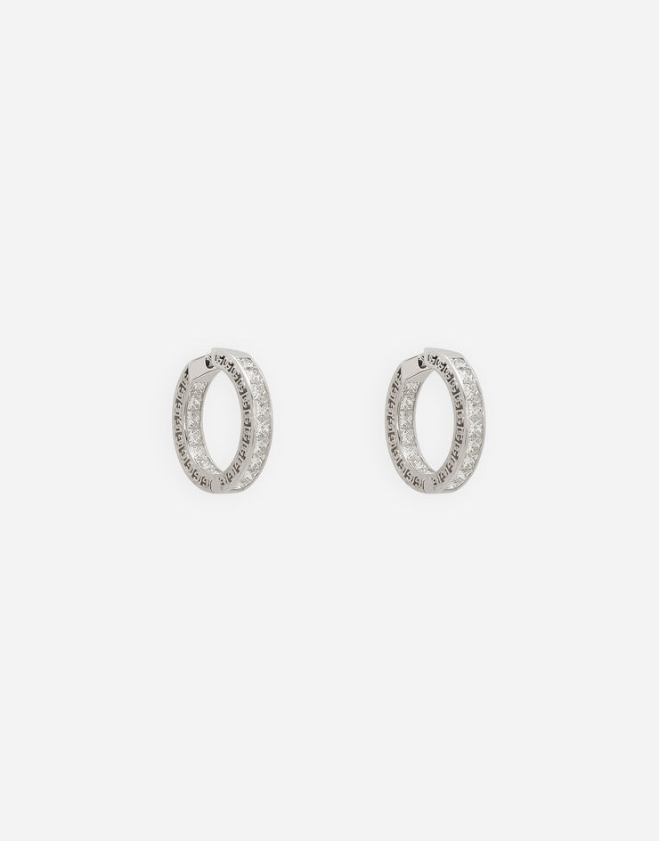 Dolce & Gabbana Boucles d’oreilles Easy Diamond en or blanc 18 ct avec diamants Blanc WEQA5GWDIA1
