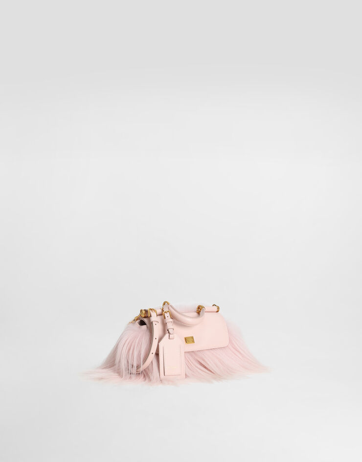 Dolce & Gabbana Mini My Sicily handbag in long-hair goat fur and plongé calfskin Multicolor BB7864B0683