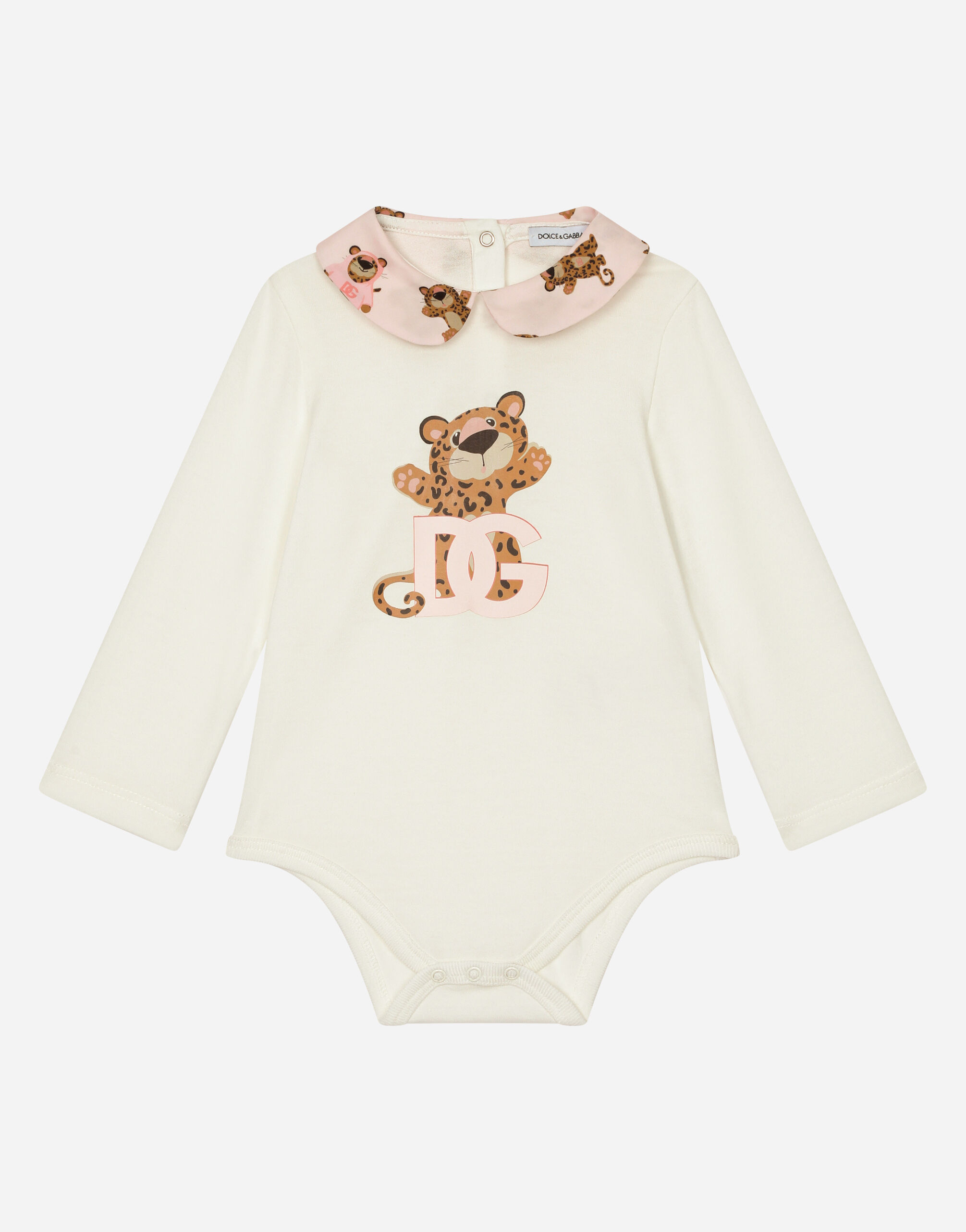 Dolce & Gabbana Langarm-Body Print Baby Leo Schwarz EB0003AB000