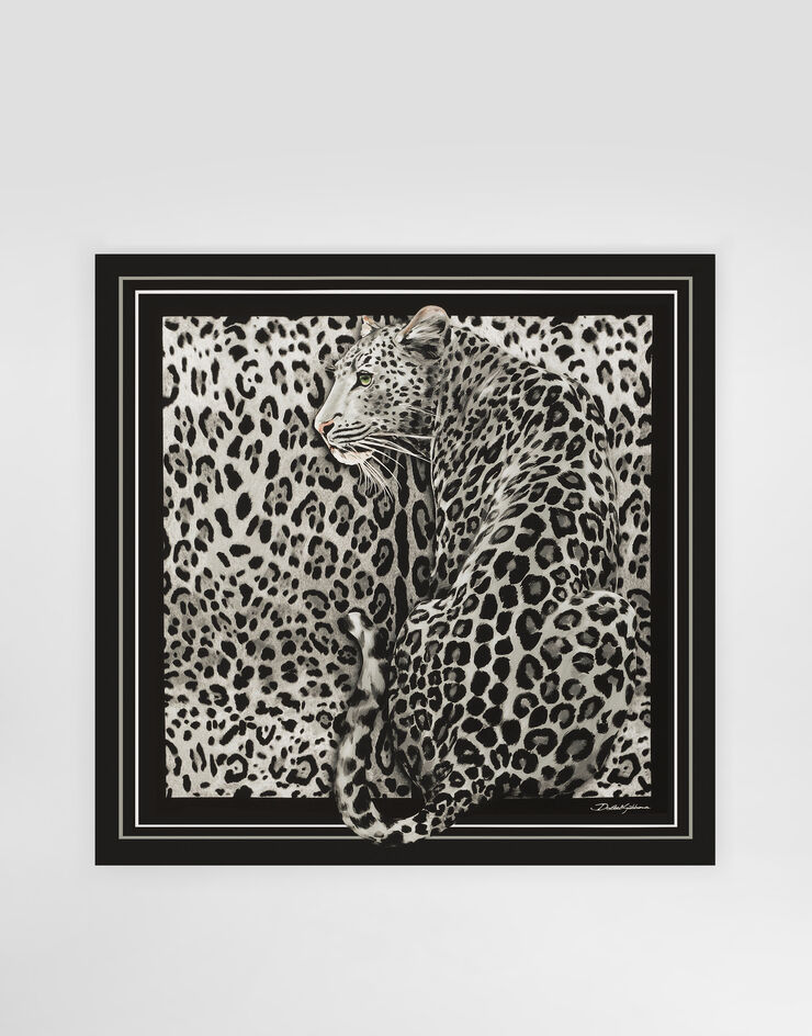 Dolce & Gabbana Fular en sarga de seda con estampado leopardo 70 x 70 Imprima FN092RGDCUV